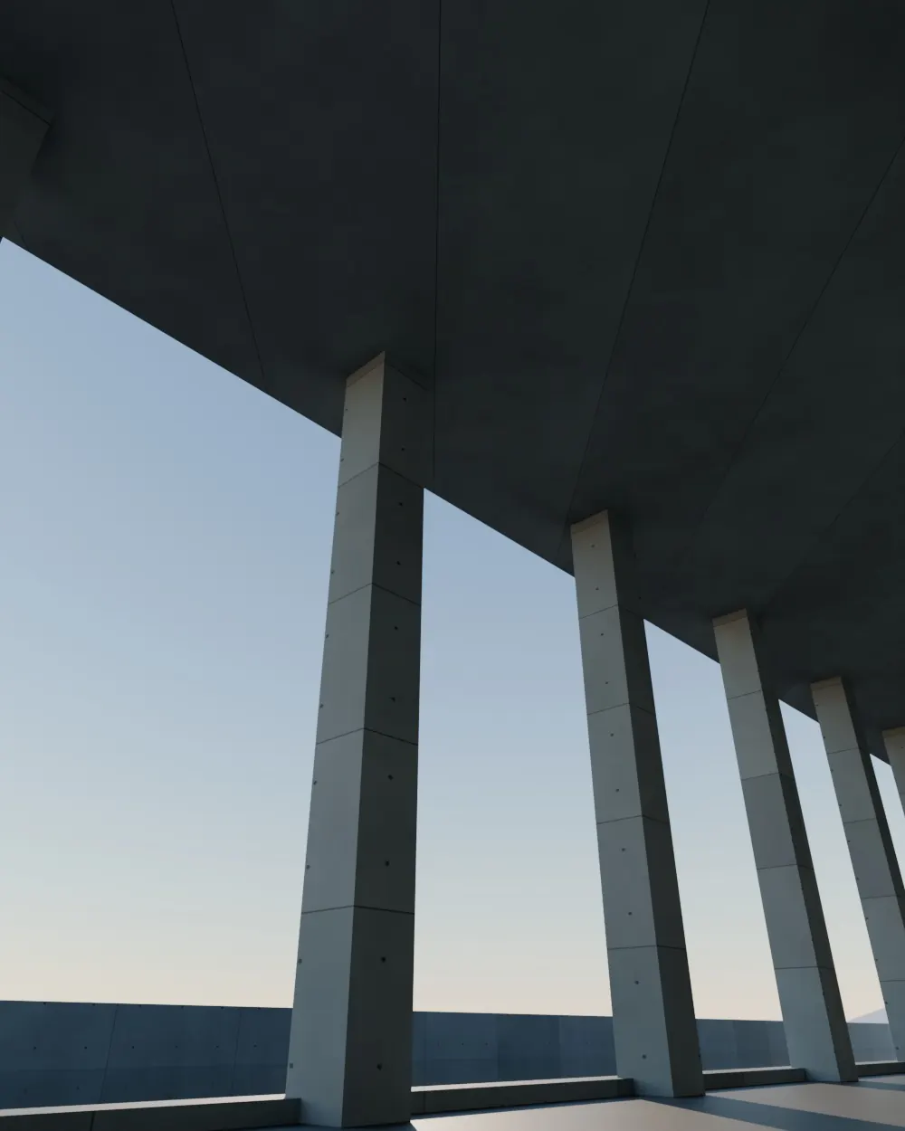 Concept Study — Columns against the sky. Concept render.