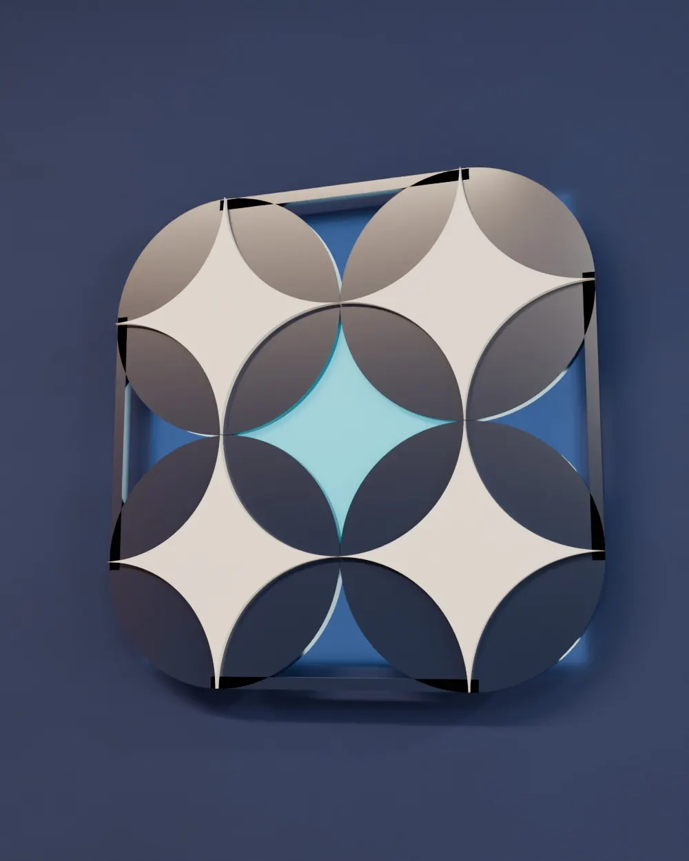 Brand + Space — The symbol, lit from behind. Concept render.
